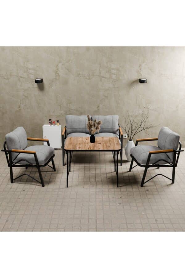 Trakya Mobilya Çarşısı Mb Garden Furniture Simetri Metal Bahçe Takımı