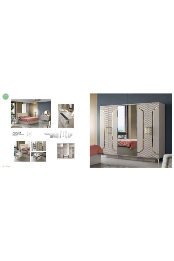 Trakya Mobi̇lya Çarşisi Şehzade Mobi̇lya Yatak Odasi Pi̇yano Exclusive Seri̇si̇