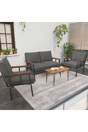 Trakya Mobilya Çarşısı Mygusi Modern Balkon/Bahçe Metal Kanepe Takımı