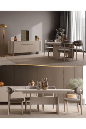 Trakya Mobilya Çarşısı Aura %100 Mdf Yemek Odası Takımı
