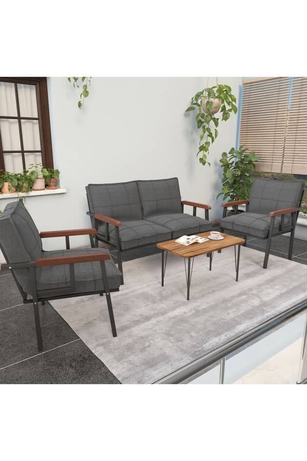 Trakya Mobilya Çarşısı Mygusi Modern Balkon/Bahçe Metal Kanepe Takımı